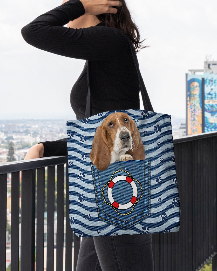 Basset hound On Board-Cloth Tote Bag