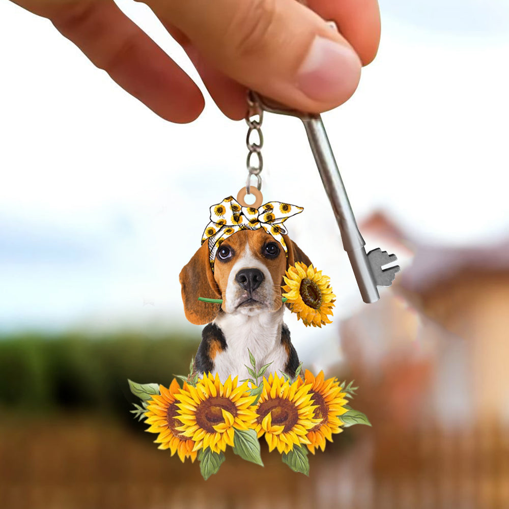 Beagle-Dog Mom Keychain