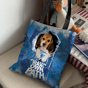 Beagle -Follow Your Own Path-Cloth Tote Bag