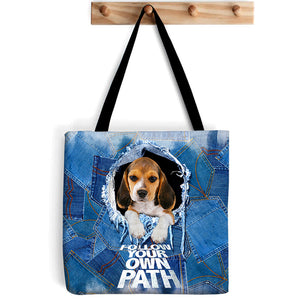 Beagle -Follow Your Own Path-Cloth Tote Bag