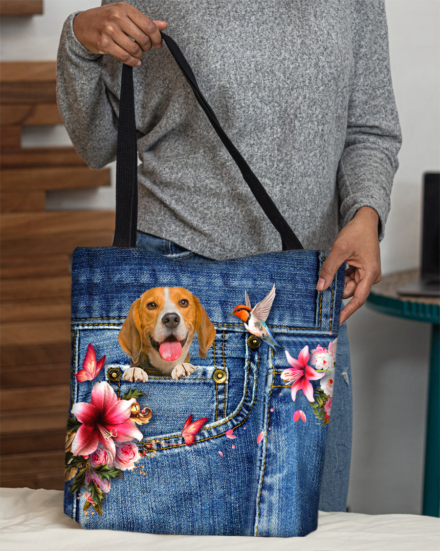 Beagle-Lily Cloth Tote Bag