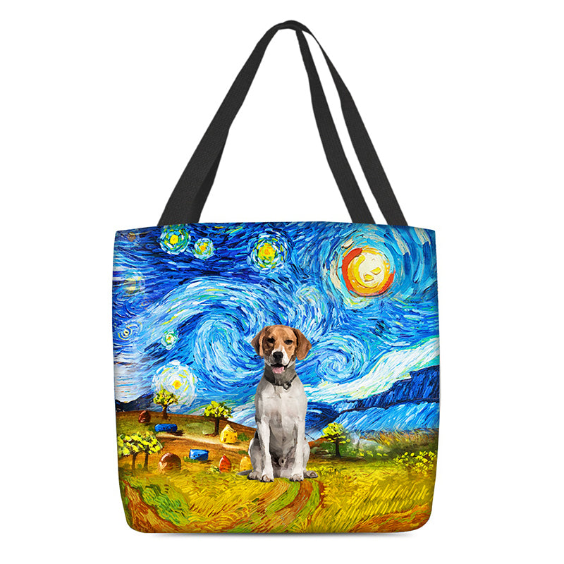 Beagle-Oil Painting-Cloth Tote Bag