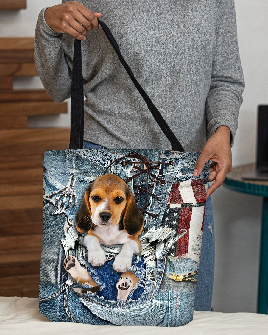 Beagle-Ripped Jeans-Cloth Tote Bag