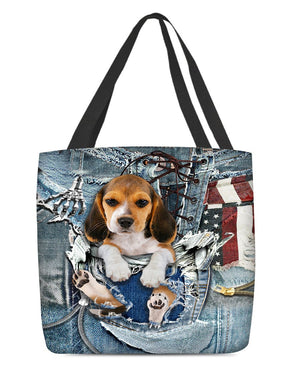 Beagle-Ripped Jeans-Cloth Tote Bag