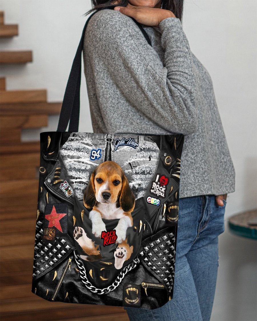 Beagle-Rock Dog-Cloth Tote Bag