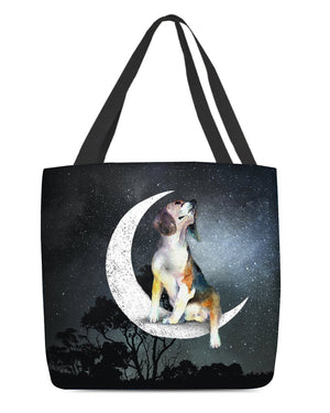 Beagle-Sit On The Moon-Cloth Tote Bag