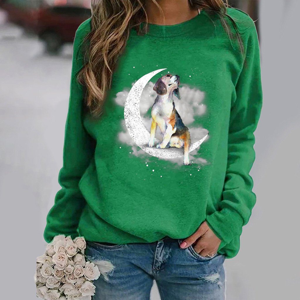 Beagle -Sit On The Moon- Premium Sweatshirt