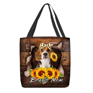 Beagle-Sunflower&Dog Mom Cloth Tote Bag