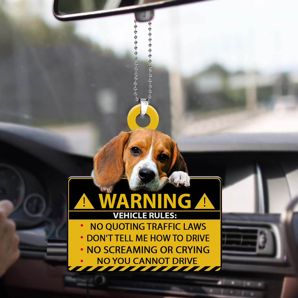 Beagle-Vehicle Rules Two Side Ornament