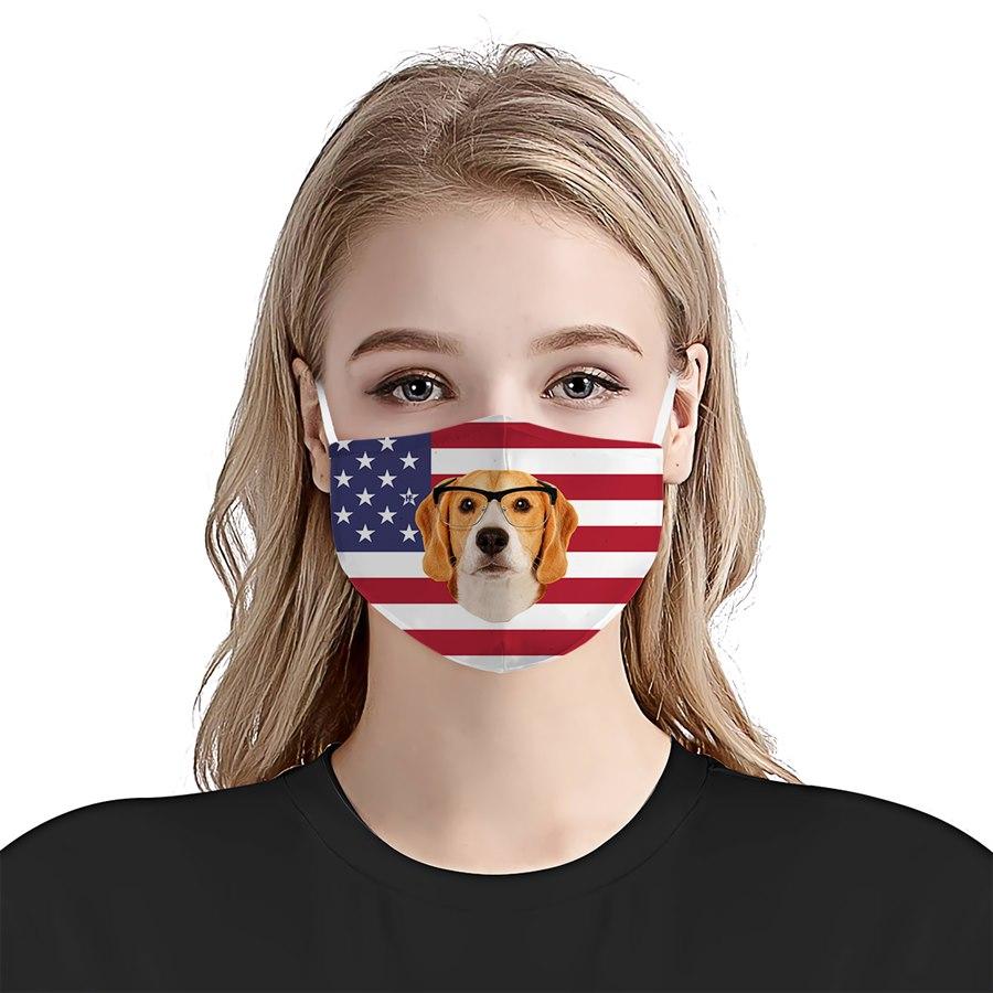 Beagle With Glasses EZ08 1304 Face Mask