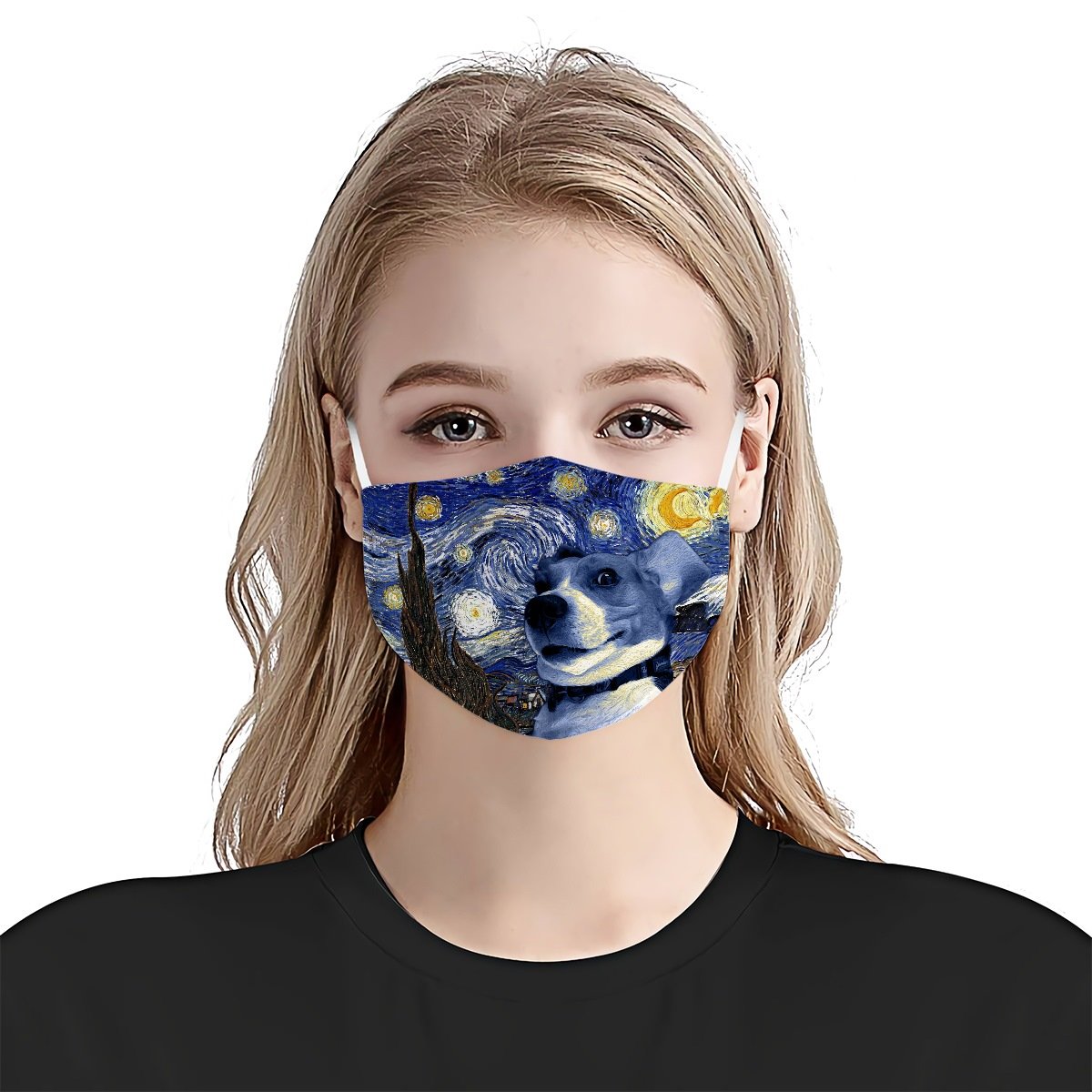 Beagle Dog Portrait Starry Night Styles EZ02 1804 Face Mask