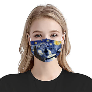 Beagle Dog Portrait Starry Night Styles EZ02 1804 Face Mask