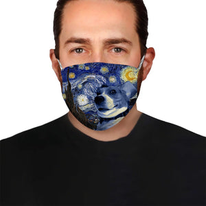 Beagle Dog Portrait Starry Night Styles EZ02 1804 Face Mask