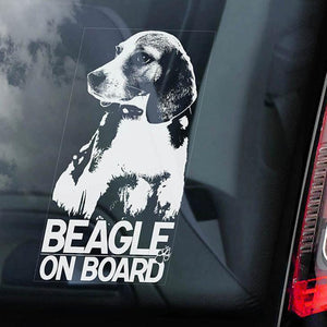 Beagle1 on Board-Car Window Sticker-Dog Sign Decal