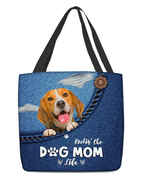 Beagle-Dog Mom Life-Cloth Tote Bag