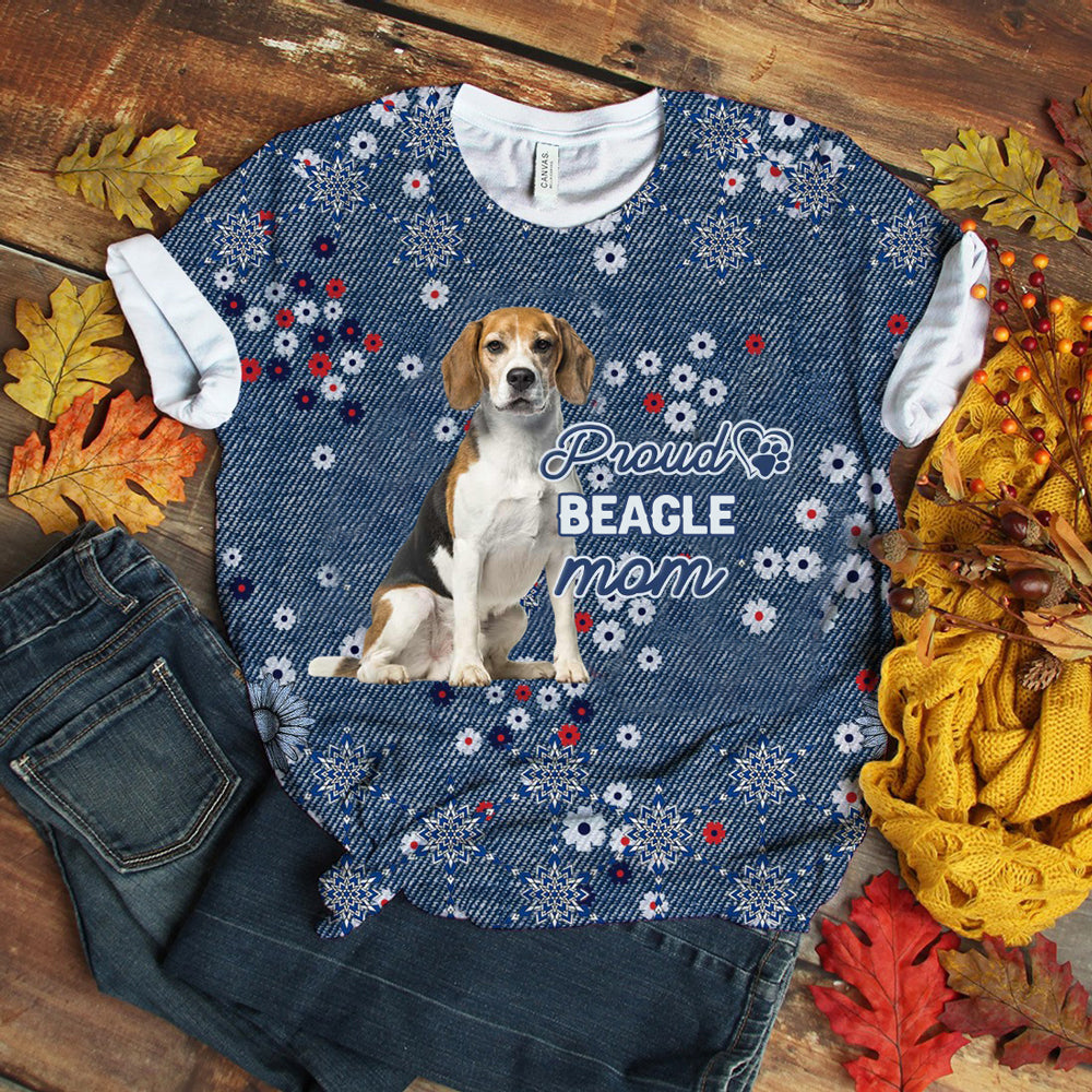 Beagle 3 Pround Mom T-shirt