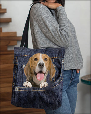 Beagle-Dark Denim-Cloth Tote Bag