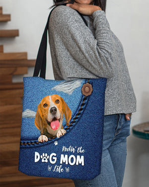 Beagle-Dog Mom Life-Cloth Tote Bag