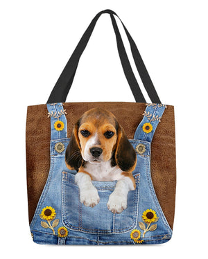 Beagle And Sunflower-Cloth Tote Bag