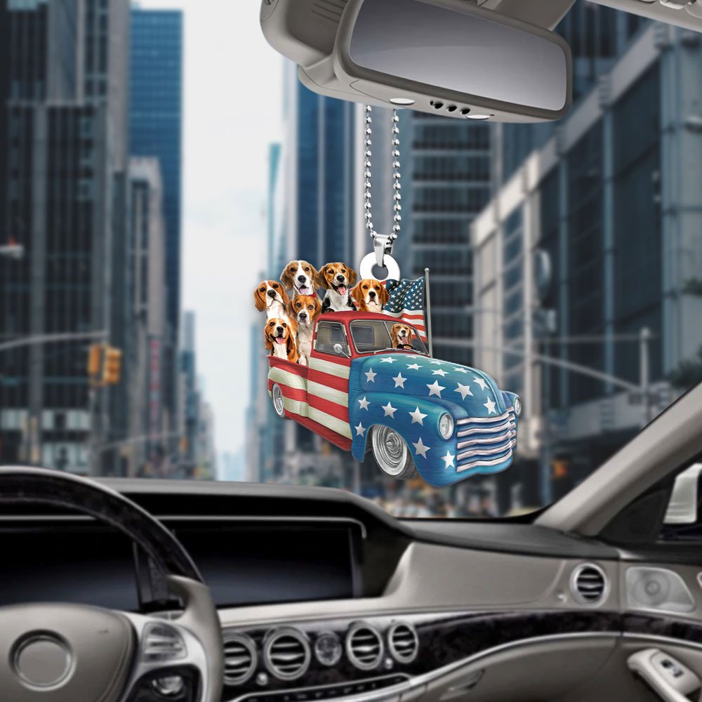 Beagle Happy Independence Day Two Sides Ornament