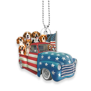 Beagle Happy Independence Day Two Sides Ornament