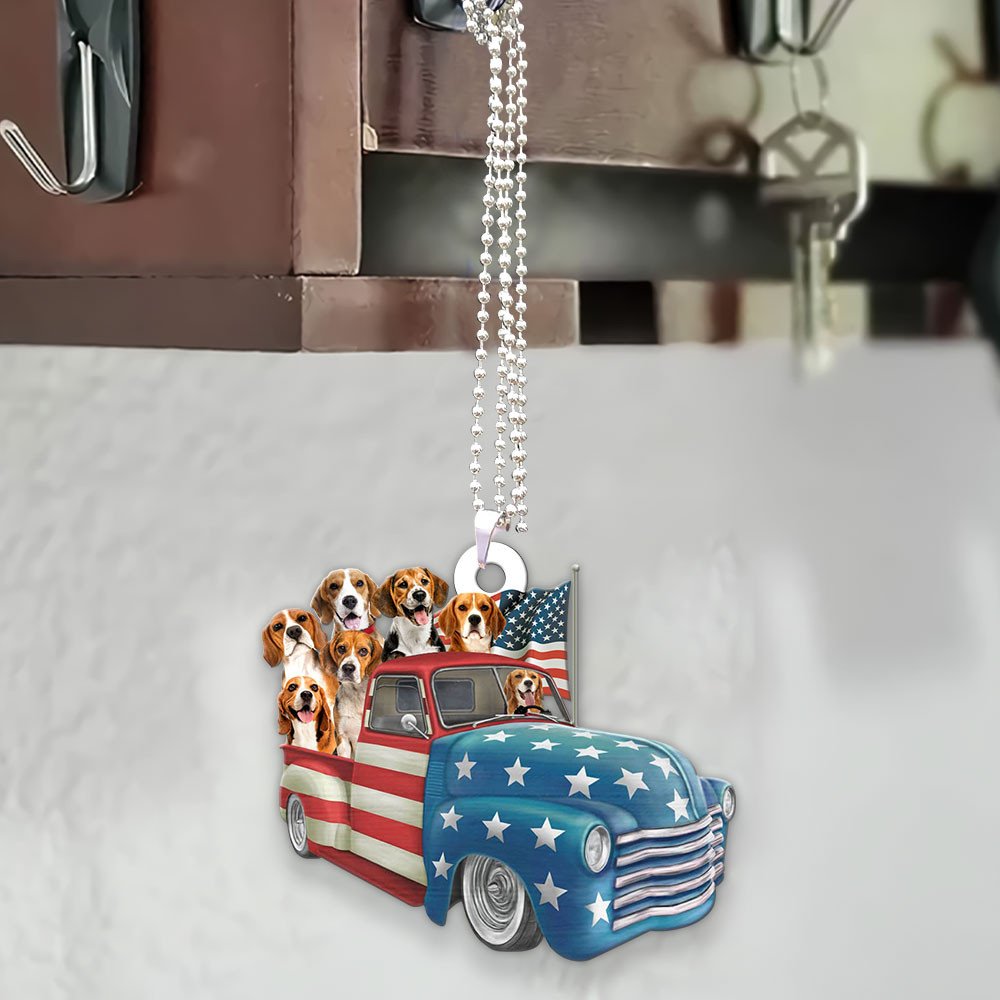 Beagle Happy Independence Day Two Sides Ornament