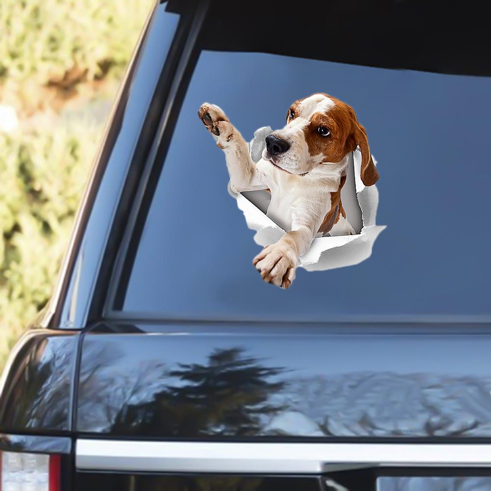 Beagle Out Of The Window Decal