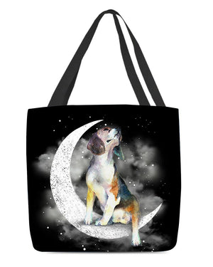 Beagle Sit On The Moon With Starts-Cloth Tote Bag