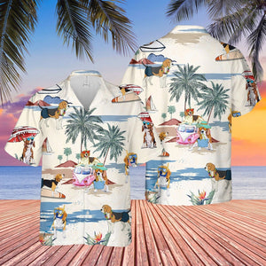 Beagle Summer Beach Hawaiian Shirt