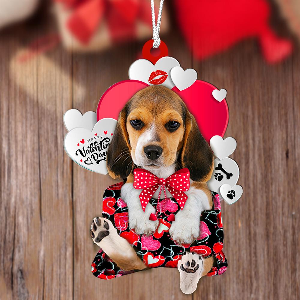 Beagle Valentine's Day Sleeping Bag-Two Sides Ornament