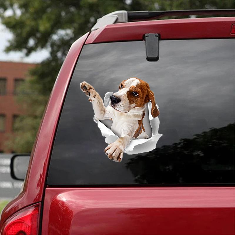 Cute Beagle CRACK CAR STICKER