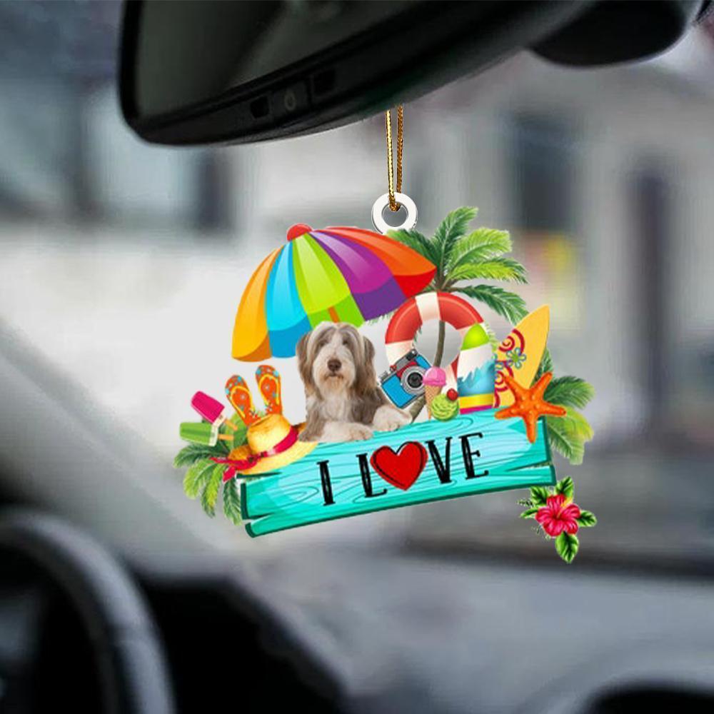 Bearded Collie-I Love Summer-Two Sided Ornament