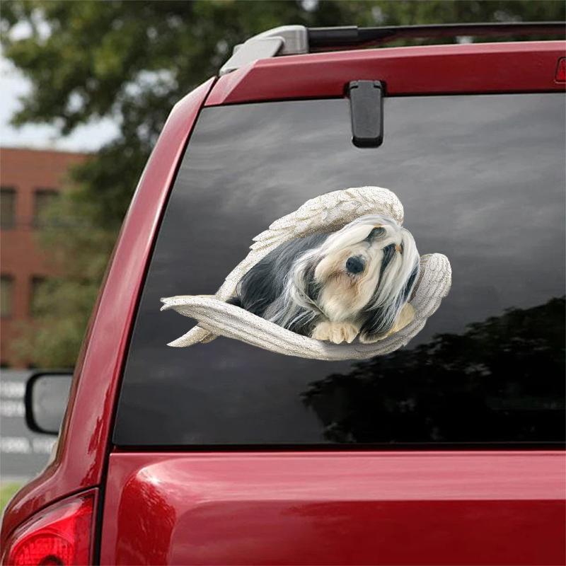 Bearded Collie-sleeping angel CAR STICKER