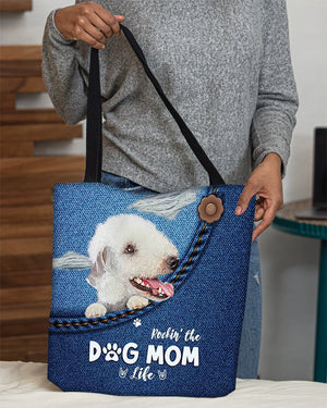 Bedlington terrier-Dog Mom Life-Cloth Tote Bag