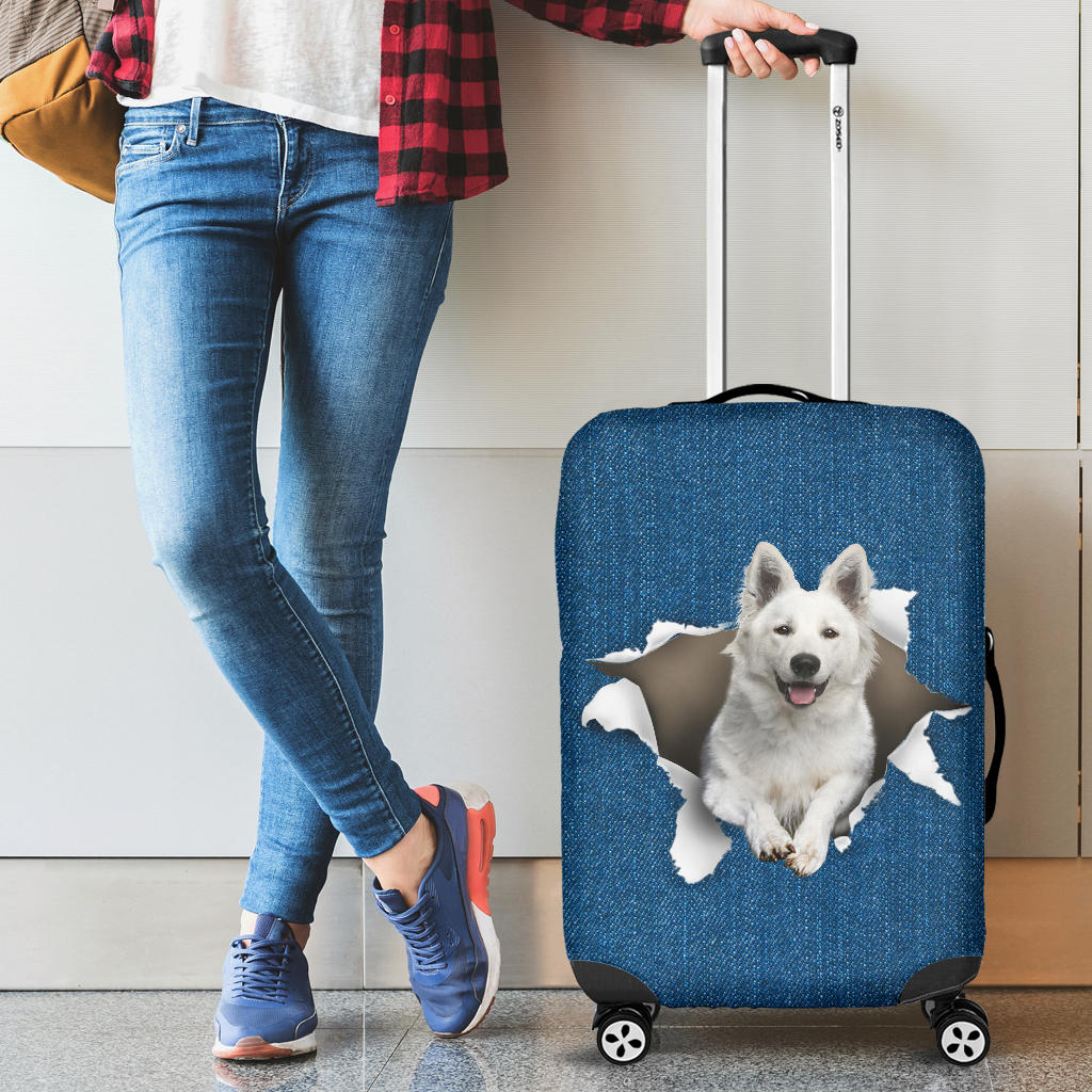 Berger Blanc Suisse-Torn Paper Luggage Covers