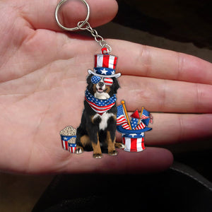 Bernese Mountain-July Stuff Flat Acrylic Keychain