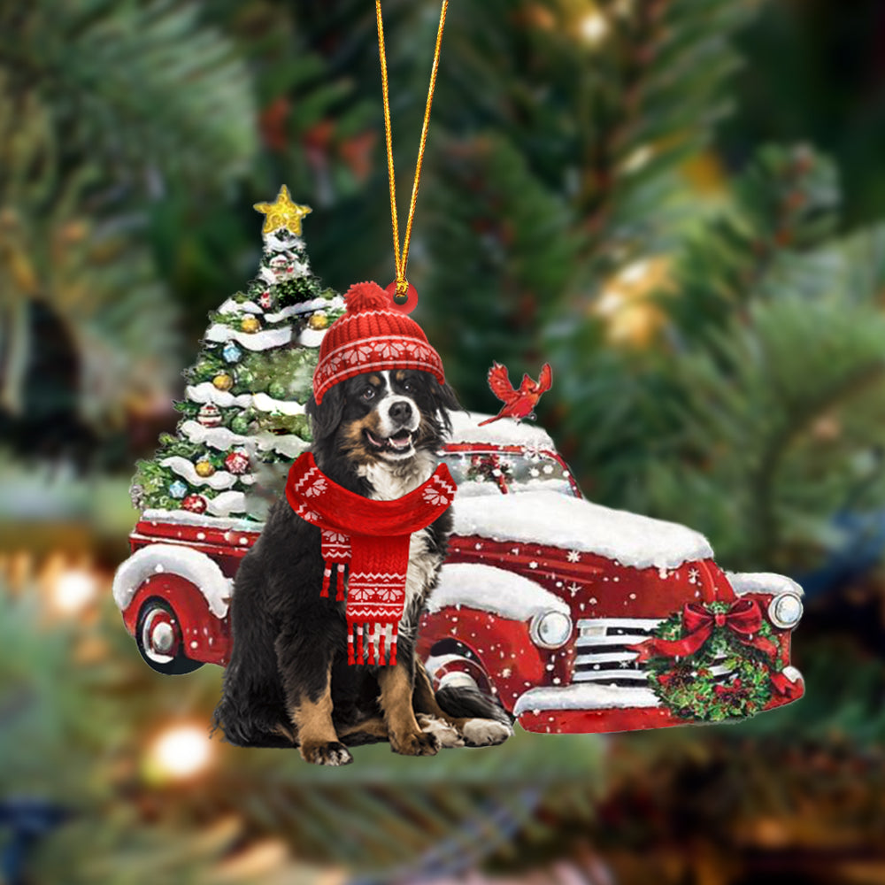 Bernese Mountain-Christmas Car Two Sided Ornament