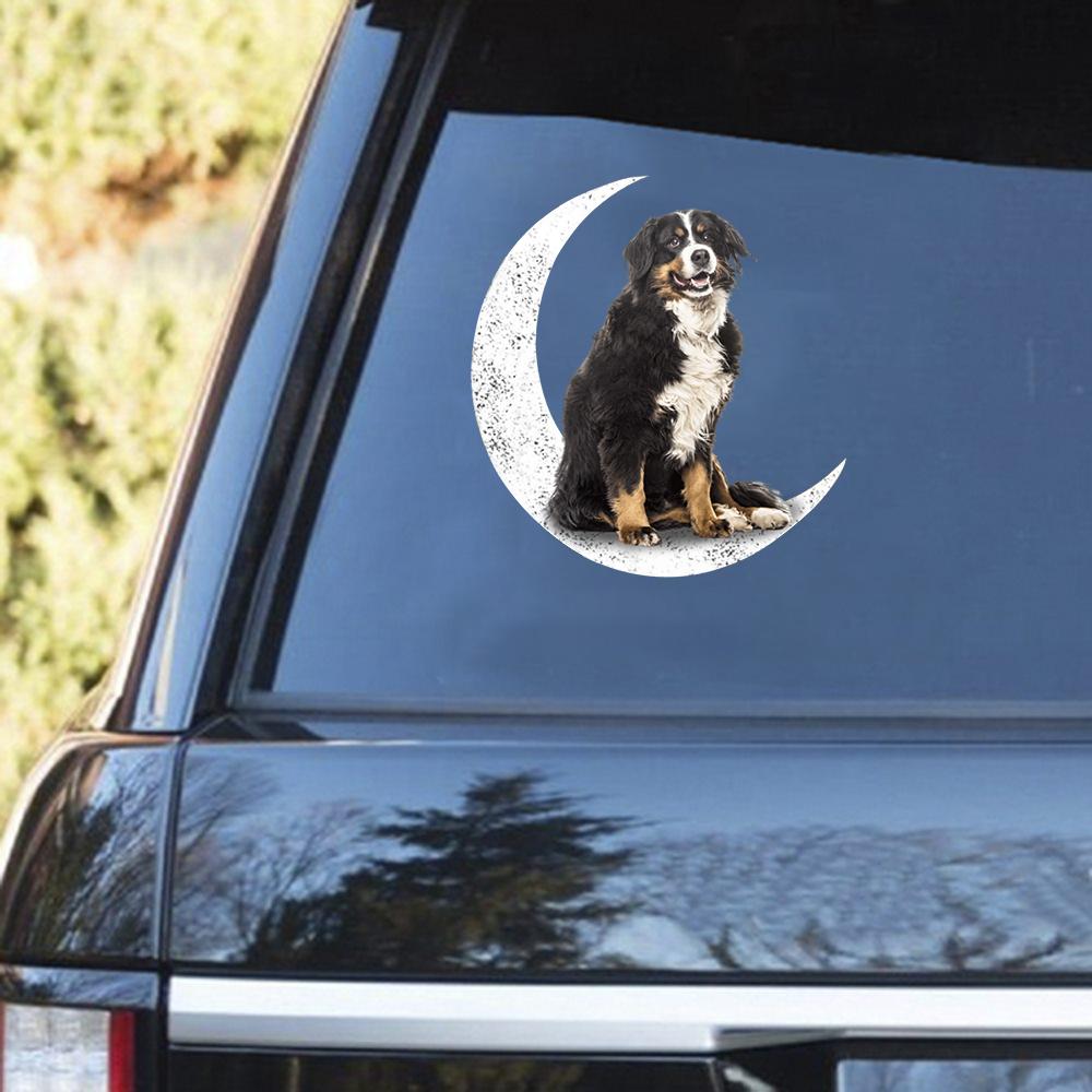 Bernese Mountain 2-Sit On The Moon Decal