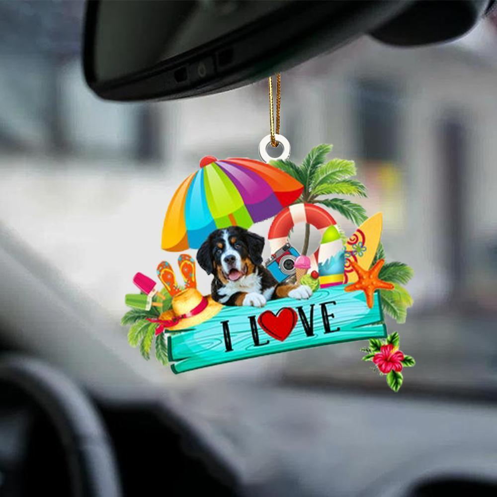 Bernese Mountain-I Love Summer-Two Sided Ornament