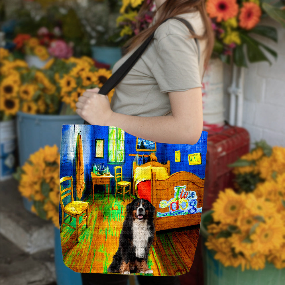 Bernese Mountain in the bedroom-Cloth Tote Bag