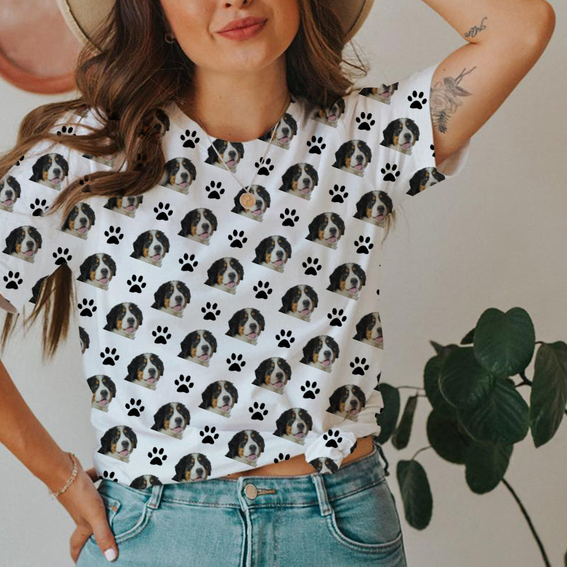 Bernese Mountain Dog-Faces & Paws T-shirt