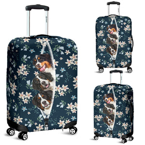 Bernese Mountain Dog-Flowers-Luggage covers