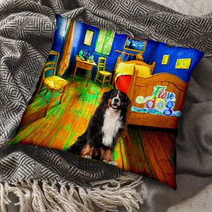 Bernese Mountain Dog In the Bedroom-Pillow Case