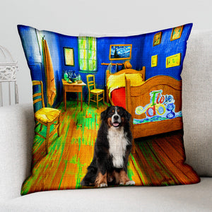 Bernese Mountain Dog In the Bedroom-Pillow Case