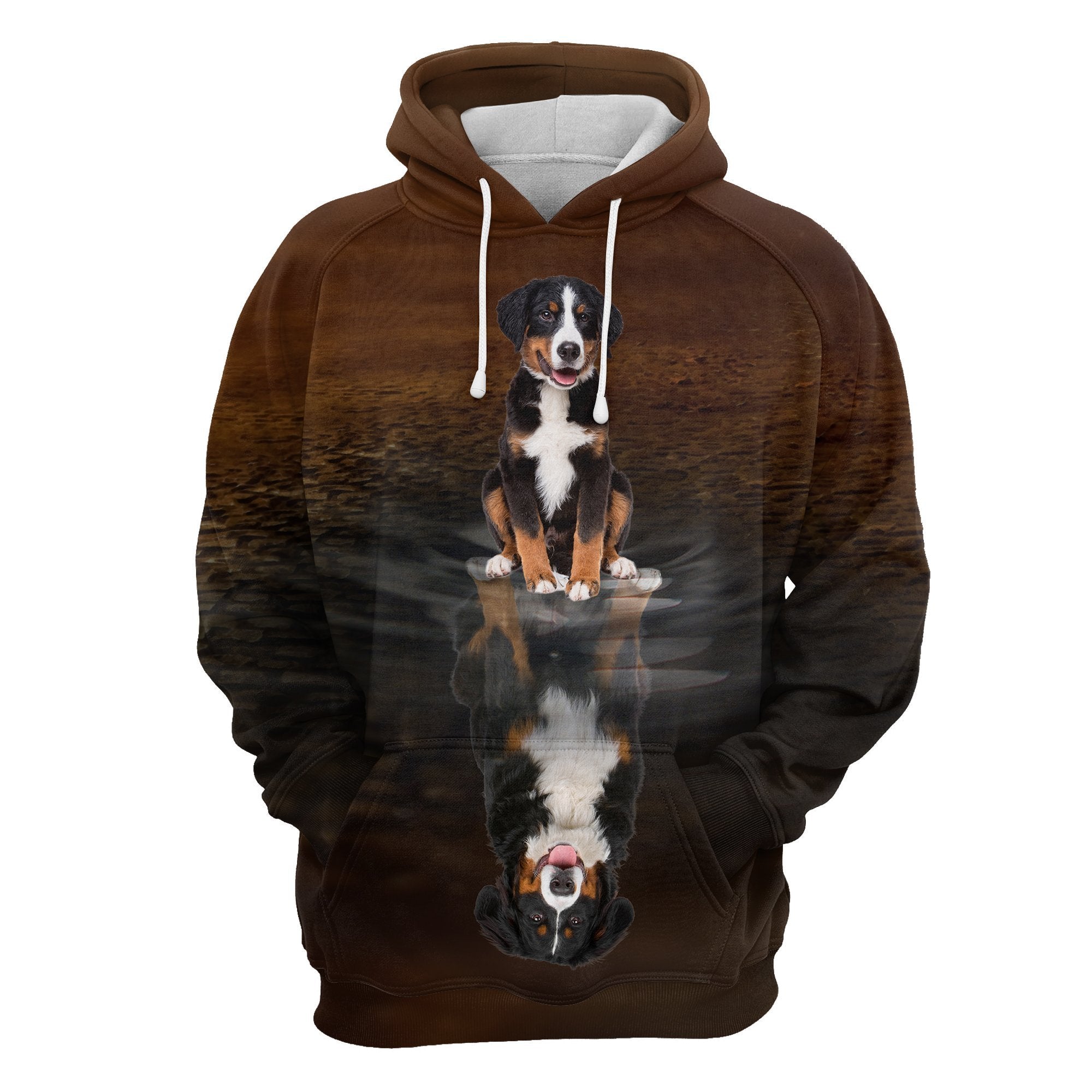 Cute Bernese Mountain Dog Reflection All Over Hoodie