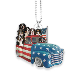 Bernese Mountain Happy Independence Day Two Sides Ornament