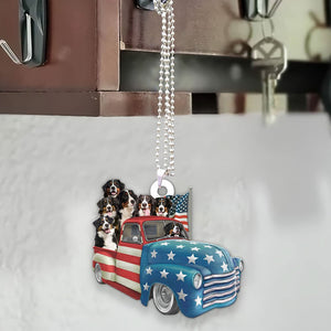 Bernese Mountain Happy Independence Day Two Sides Ornament