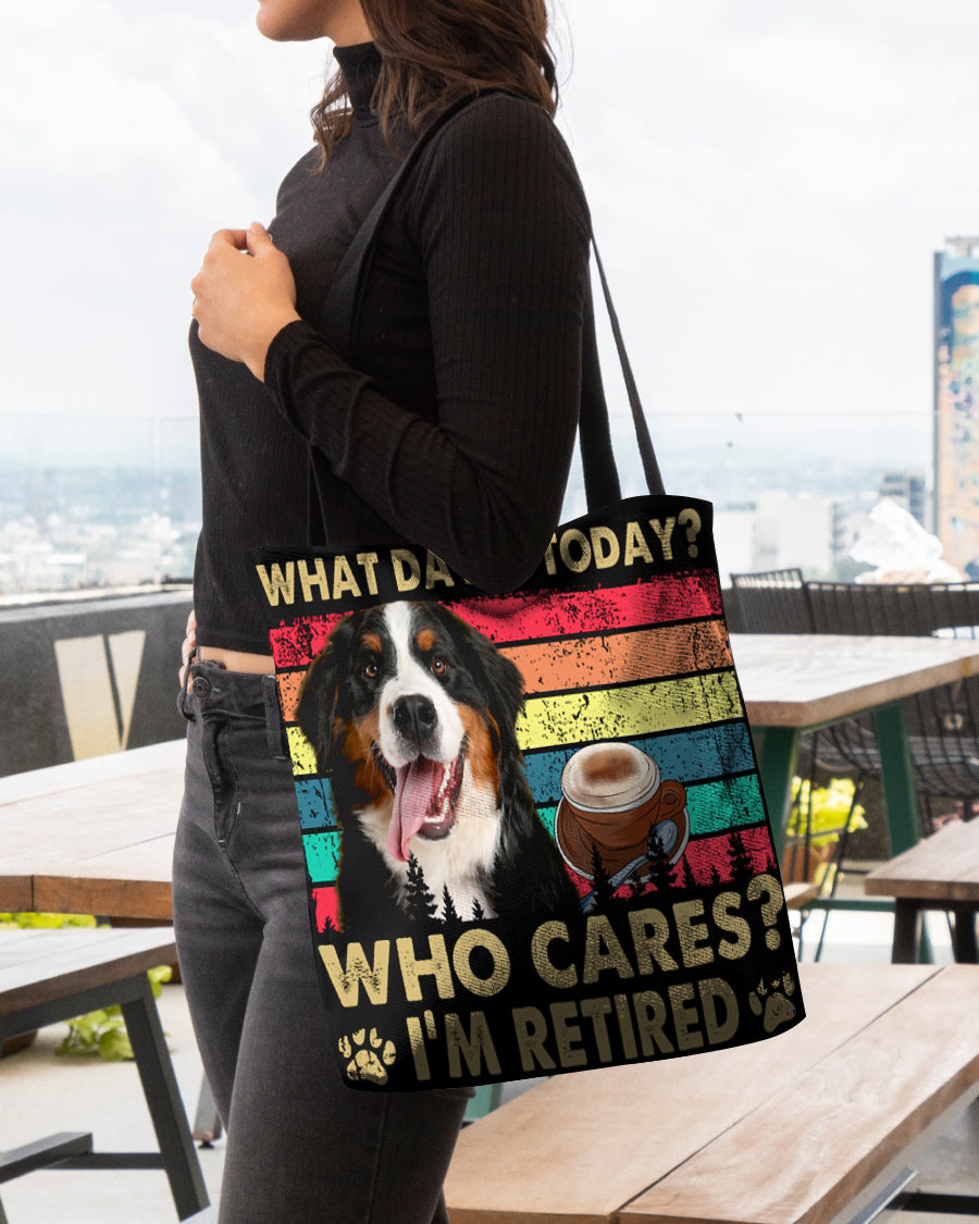 Bernese Mountain Who Cares-Cloth Tote Bag