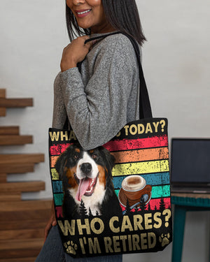 Bernese Mountain Who Cares-Cloth Tote Bag