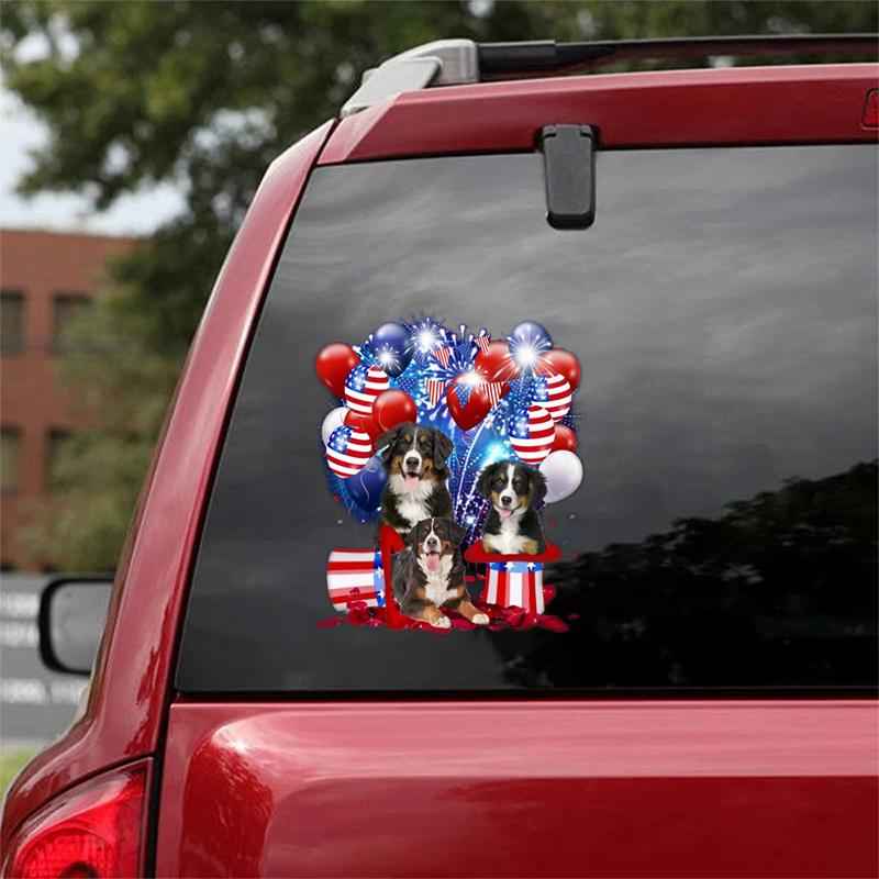 Bernese Mountain - Fireworks Celebration Car Sticker